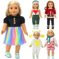 18 inch doll dress autumn winter one-piece dress fox Christmas rainbow elements United States girl baby 43 cm. 