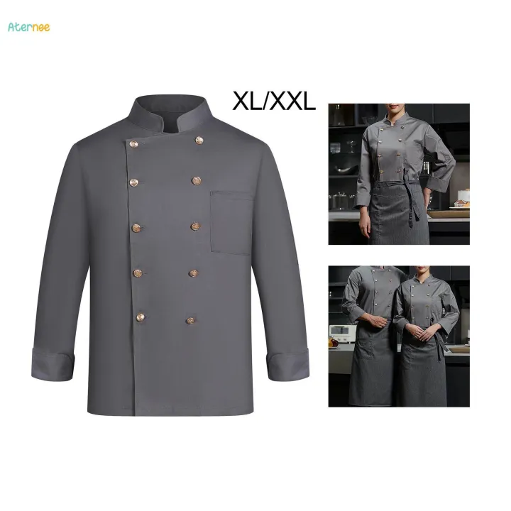 Chef%20Jacket%20Waiter%20Gray%20Wear%20Resistant%20Chef%20Coat%20for%20Kitchen%20XL%20-%20Image%209