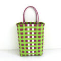 Handwoven Plastic Bag Basket Eco-friendly Storage Baskets Creative Hand Baskets Plastic Bag Woven Basket Handwoven Storage Baskets.