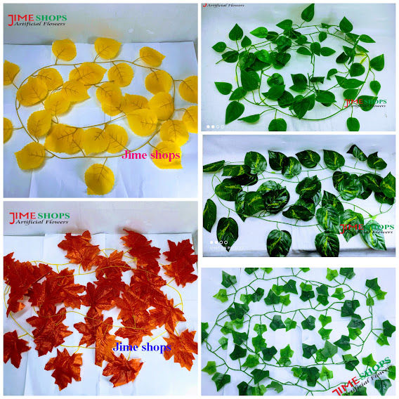 1 pcs Artificial Ivy Red Maple Plastic Fake Leaves Garland Home Garden Decoration 7ft long