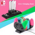 6 in 1 Nintendo Switch Charger 4 Joycon 2 Pro Controller Charging Dock Station NS Joystick Stand.