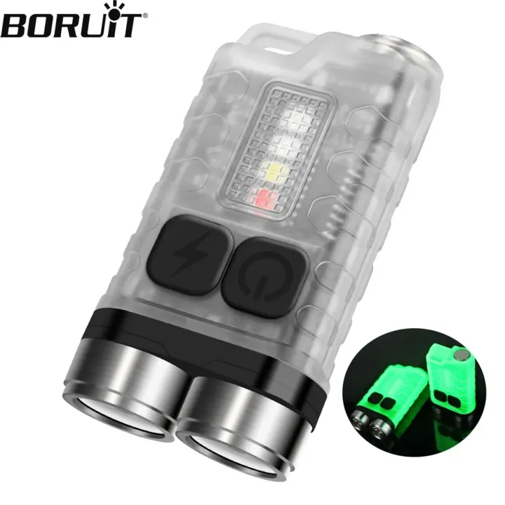 BORUiT V3 LED Keychain Portable Fluoresce EDC Flashlight Work Light ...