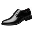 Men's Breathable Leather Shoes Black Soft Leather Soft Bottom Spring And Autumn Best Man Men's Business Formal Wear Casual Shoe KEEMEEUYZO.