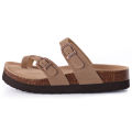 Comwarm Classic Cork Sandals For Women Fashion Thick Soles Beach Sandals Cozy Casual House Flats Slippers With Adjustable Buckle. 