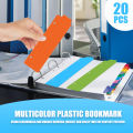 20 Pieces Snap-in Plastic Bookmark Mini Binder Dividers Snap in Bookmark for Planner Multicolor Plastic Bookmark. 
