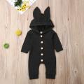 (New)Newborn Baby Girl Boy olid Hooded One-Piece Romper Jumpuit Outfit Clothe.