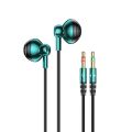【Expert Recommended】 Durable 3.5mm Jack 3.5mm Wired Earphones Dual Plug Headset Dual Jack Headphones in Ear Earbuds Wired Headset for Desktop/Computer/PC. 