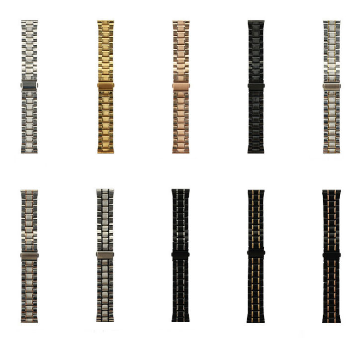 22mm%20Premium%20Stainless%20Steel%20Watch%20Strap%20Five%20Bead%20Solid%20Metal%20Bracelet%20with%20Double%20Snap%20Clasp%20Compatible%20with%20Smartwatches%20&%20Traditional%20Watches%20-%20Image%202