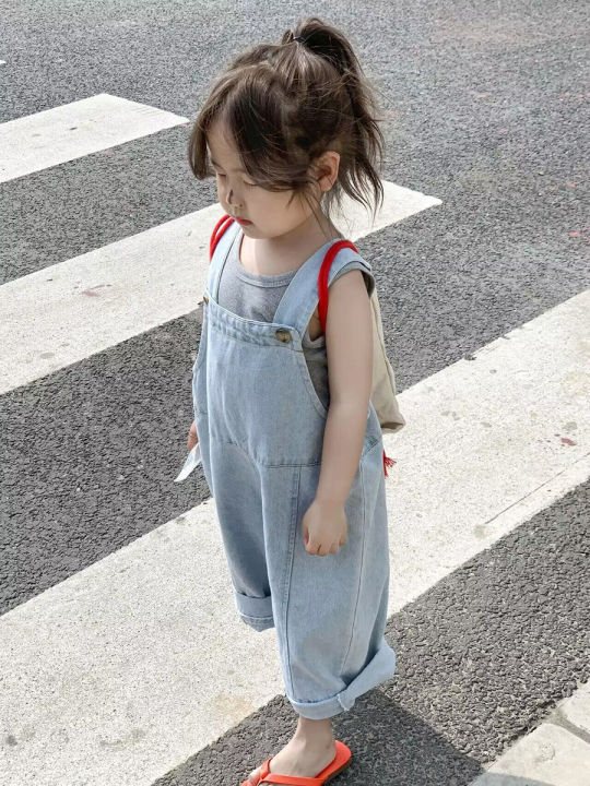 Children's%20Jumpsuit%20Summer2023New%20Boys%20and%20Girls%20Light%20Color%20Denim%20Suspender%20Pants%20Baby%20Retro%20Korean%20Children's%20Clothing%20Fashion%20-%20Image%203