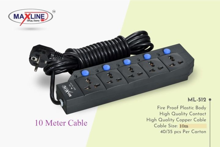 Multiplug Extension 5 Socket With 52 meter Cable multi pluge 15 fit and 7 fit and 30 fit black multi plug