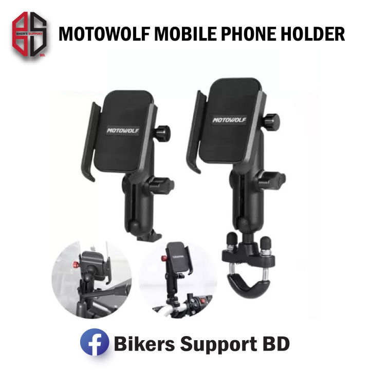 MOTOWOLF Universal Full Metal Mobile Phone Holder Anti Shake Robust Build Quality (Imported) Handle Base