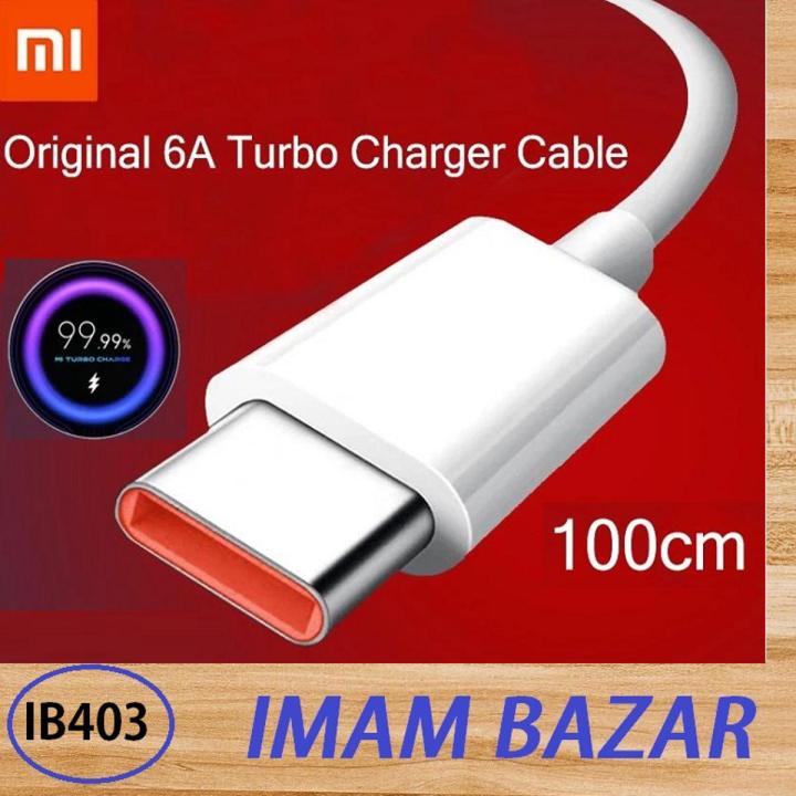 Xiaomi Type-C 6A 33w Turbo Charger Cable Quick Charging Type C USB Line For Mi 9 10 11 Pro 9Se CC9 Pro Note 10 Lite Redmi K MI 10T Pro 5G 10i Poco X3 Type C Fast Charging Cable 1M Redmi Note 9 10 K30 Ultra POCO M3 Pro 5G Mi 11 Lite- White