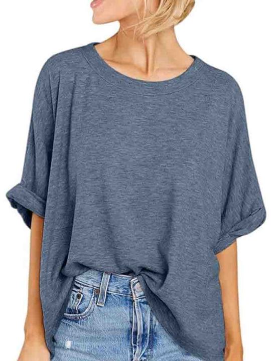 Loose%20Women's%20T-Shirts,%20Casual%20Pants,%20Wide%20Collar,%20Short%20Sleeve%20T-Women's%20Shirt,%20OJolee%20Jocoo%20Summer%20Women's%20Solid%20Color%20Shirt%20-%20Image%205