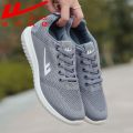 Warrior Shoes Men's Sneakers Spring New Running Shoes Korean Fashionable Lovers Shoes Breathable Mesh Black Work Shoes. 