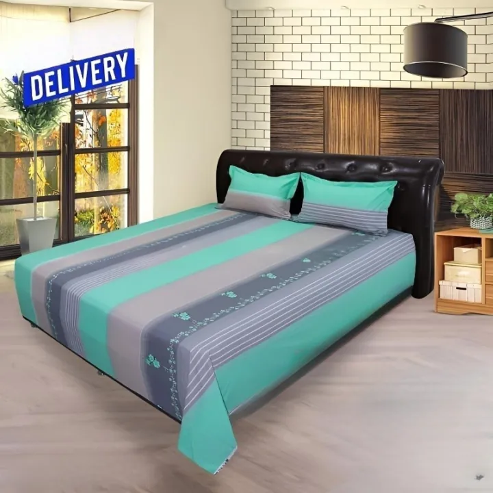 Cotton%20Fabric%20%20Printed%207%20Feet%20by%208%20Feet%20Double%20King%20Size%20Bedsheet%20Set%20with%20Two%20Pillow%20Covers%20%20Bed%20Sheet%20-%20Image%202