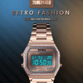 SKMEI 1474 RoseGold Stainless Steel Digital Watch For Women - RoseGold. 