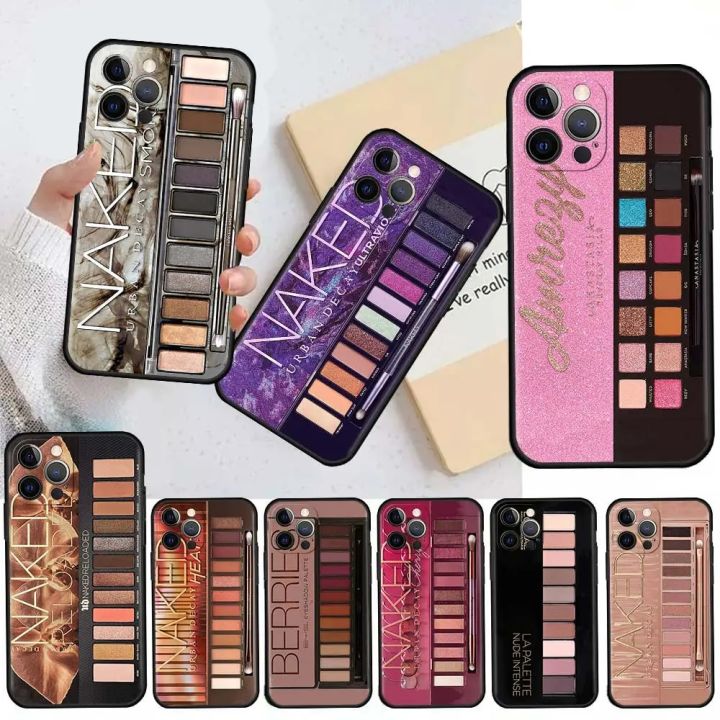 Makeup Eyeshadow Palette Case For Apple iPhone 11 13 12 Pro 7 XR X XS Max 8 6 6S Plus 5 14 SE 2020 13Pro Black Phone Cover Capa Outlier Aeuinv