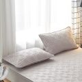 48x74 Soft Anti-Mite Quilting Process Pillowcase Solid Quilted Cotton Bedroom Home Decoration Pillow Cover White Blue Pink Beige. 