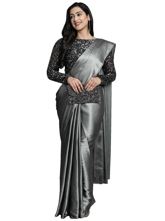 Japani Soft Silk Sharee For Women - Deep Ash - Sari - শাড়ি