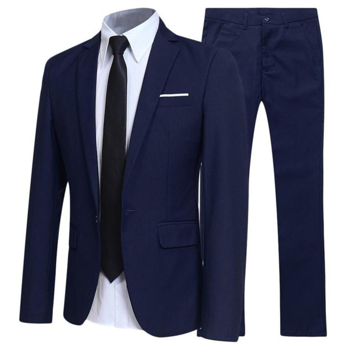 Men's British Style Blazers Sets Men Wedding Nightclub Slim Fit Fashion Suit Coats And Pants Two-piece Set