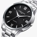 CHRONOS Men's Business Leisure Quartz Watch Minimalist Fashion Calendar Analog Stainless Steel Wrist Watch.
