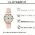 Women's Watch Casual Round Pointer Quartz Watch Textured Dial Analog PU Leather Wrist Watch.
