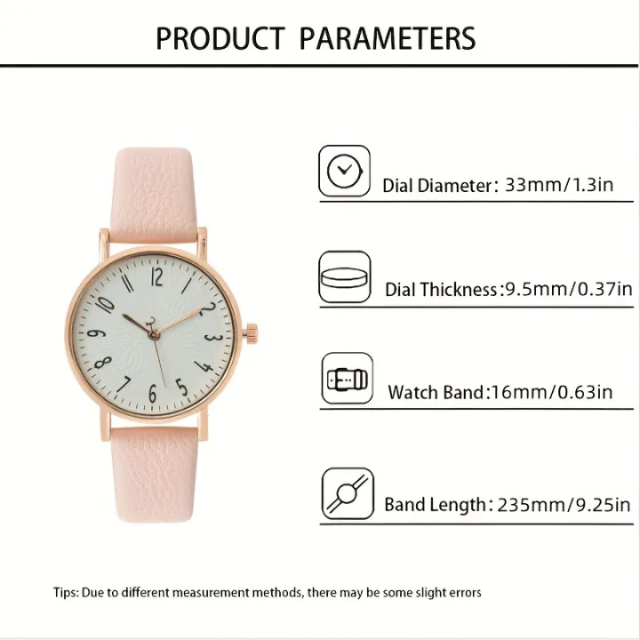Women's%20Watch%20Casual%20Round%20Pointer%20Quartz%20Watch%20Textured%20Dial%20Analog%20PU%20Leather%20Wrist%20Watch%20-%20Image%204