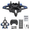 FLH DO1 EPP Foam RC Fighter Jet 2.4G 4 Channels Drone Intelligent Altitude Hold Helicopter Toy, with 2 Batteries. 