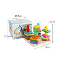 Wooden Five Column Set Blocks Geometry Puzzles Educational Toys for Kids - Multicolors. 