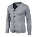 Mens Casual Button Solid V Neck Slim Fit Warm Sweater Cardigan Coat Men Sweeter Cotton Sweater Medium Cardigan.