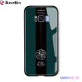 Jizetin for Samsung S8 Glass Back Cover Dargon Logo For Boys Glossy Tempered Glass Shockproof Soft Edge Phone Cases.