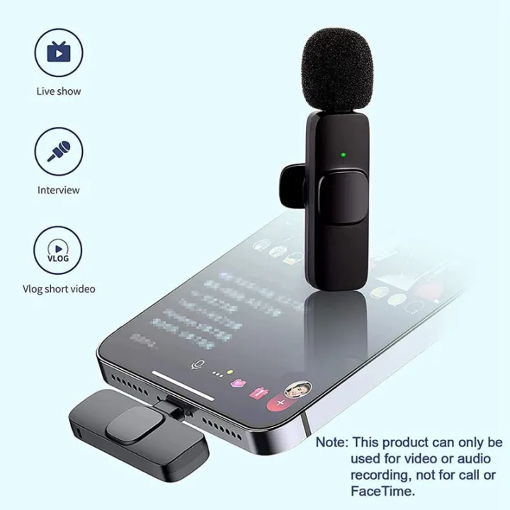 K9%20Wireless%20Clip-on%20Auto-Sync%20Noise%20Cancelling%20Live%20Mini%20Microphone%20with%208-Pin%20Receiver%20-%20Image%202
