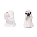 Halloween Resin Ghost Holding Pumpkin and Bat Garden Statue Ornaments Scene Decoration Multi-Scene Resin Crafts. 