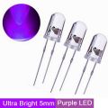 10Pcs Ultra Bright Clear Transparent DC 3V 20mA 5mm Purple LED Diode Lights Emitting Diodes LEDs Bulb For Electronics Science Project Light. 