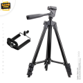 3120 Tripod Stand for Mobile Camera - Perfect for TikTok YouTube Videos - Black Complete with Microphone U1 Full Package. 