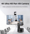 4K PTZ Webcam AI Function with Mics Camera 4X Digital Zoom Auto Track Focus for Youtube Living Stream Online Meet Video Camera. 