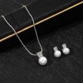 Fashion Women Elegant Imitation Pearl Necklace Earrings Rhinestones Geometry Necklaces Bride Wedding Party Jewelry Set Gifts New. 