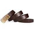 High Quality Casual Brown Genuine Leather Mens Belts Gold Black Automatic Buckles Ratchet Dress Jeans Pants Waist Straps Formal.