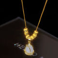 Douyin Live Broadcast Temperament Niche Golden Titanium Steel Necklace Summer Versatile Girls Clavicle Chain Simple INS Style. 