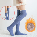 Long Fuzzy socks Warm Uniform White Over knee socks High Solid Thigh-high socks for Winter Home Casual Women Comfort. 