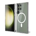 Samsung Galaxy S24 Ultra MagSafe Compatible Shockproof Transparent Slim Fit Wireless Charging supported Frosted Border Phone Back Case Mobile Cover-E_Store.