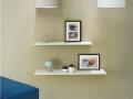 White Shelves Wall Mounted Set of 2 White Storage Shelves Decorative Display Shelf Unit Organizer for Living Room Bedroom Bathroom Kitchen. 