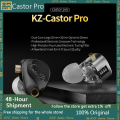 【Direct-sales】 KZ Castor Pro Wired In-Ear Earphones With Adjustable Dual 10 mm Dynamic Drivers Headset HIFI Sound Quility Gaming Earbuds. 