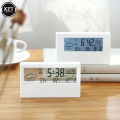 LCD Desktop Alarm Clock Transparent Calendar Weather and Digital Temperature and Humidity Display Home Appliance Smart Life.