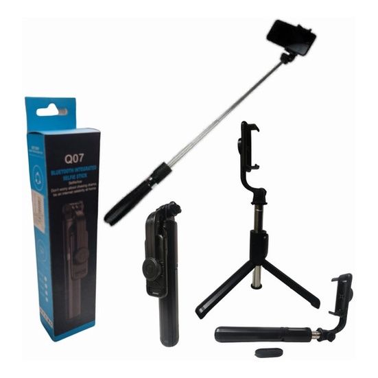 Q07 Reliable Bluetooth Integrated Selfie Stick with tripod and Bluetooth Remote Control Bluetooth Selfie Stick (Black, Remote Included)