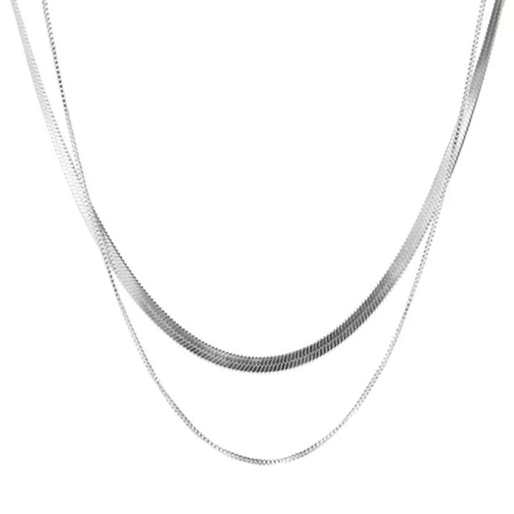 Simple%20temperament,%20double-layer%20titanium%20steel%20flat%20snake%20bone%20necklace,%20women's%20light%20luxury,%20niche%20design,%20plain%20ring,%20blade%20chain,%20hip-hop%20necklace%20-%20Image%205