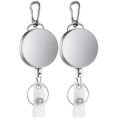 2Pcs Retractable Pull Key Ring ID Badge Lanyard Name Tag Card Holder Recoil Reel Belt Clip. 