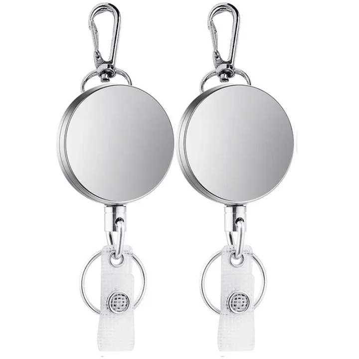2Pcs%20Retractable%20Pull%20Key%20Ring%20ID%20Badge%20Lanyard%20Name%20Tag%20Card%20Holder%20Recoil%20Reel%20Belt%20Clip%20-%20Image%202