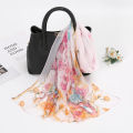 Spring and Summer Georgette Plum Blossom High Quality Hangzhou Silk Scarf New Xqiao Qi Sun Protection Neck Protection Decorative Scarf for Women.