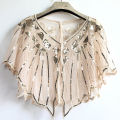 Women Cape Vintage Summer Beaded Sequin Shrug Flapper Dress Shawl. 